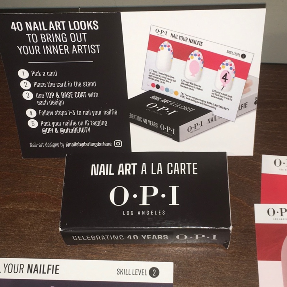 OPI Nail Art A LA CARTE L.A.40 Cards with Art Designs & How To Steps NWT